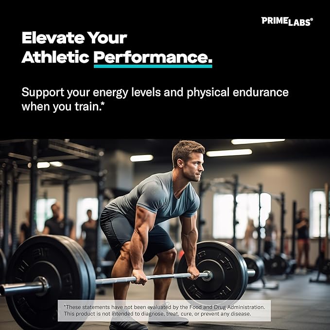 Prime Labs L Arginine 1500mg - Nitric Oxide Supplement - Blood Flow, Energy, Strength, Endurance - 60 Count