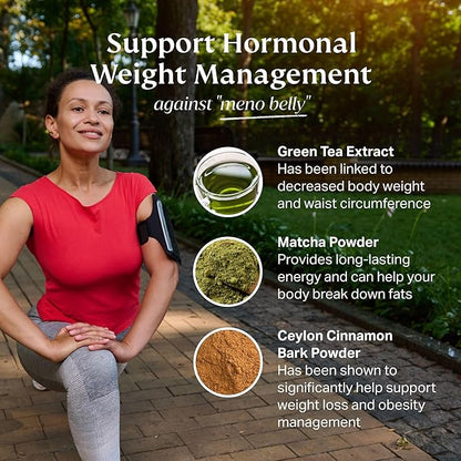 Clinically Proven Menopause Supplement for Weight Management, Hot Flashes, Night Sweats and Low Energy | Complete Multi-Symptom Menopause Supplement for Women