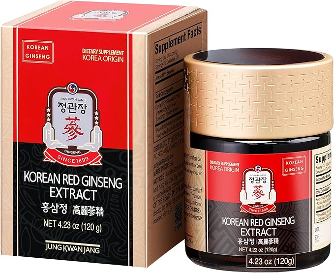 Renewed Korean Red Ginseng Extract Paste (Hong SAM JUNG) - Panax Ginseng Adaptogen Supplements - Energy Boost & Immune Support, Caffeine Free & Gluten Free (120g, 4.23 oz)