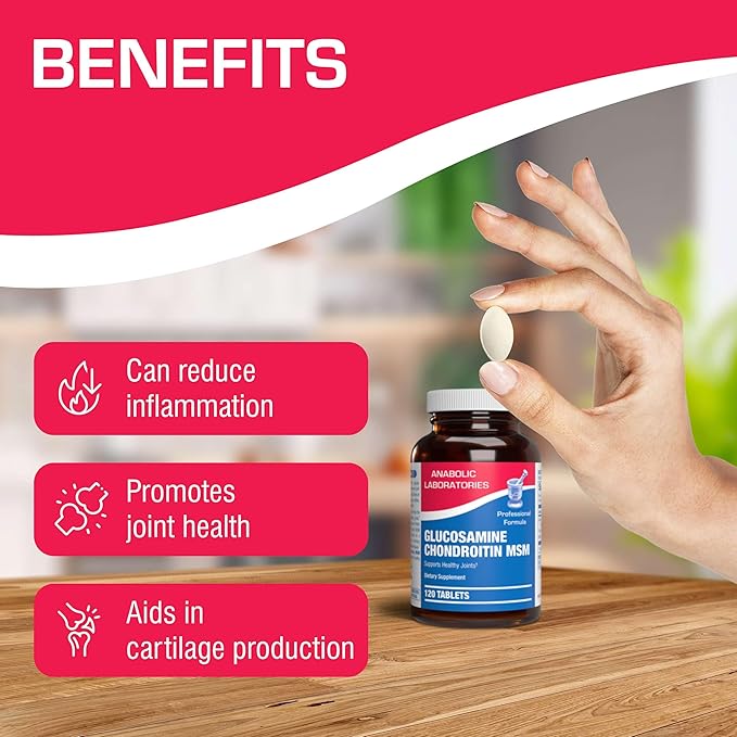 High Absorption Glucosamine Chondroitin MSM - Clinical Formula Bone Joint Tendon and Ligament Supplement with MSM Glucosamine Chondroitin - Non-GMO Gluten Free & Made in The USA - 120 Servings