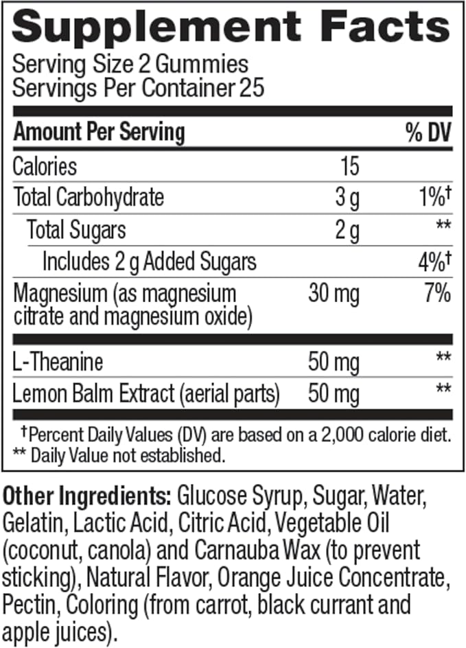 OLLY Kids Chillax Gummy, For a Calm and Relaxed Mood*, Magnesium, L-Theanine, Lemon Balm Extract, Chewable Supplement, Sherbet Flavored, 25 Day Supply - 50 Count (Packaging May Vary)