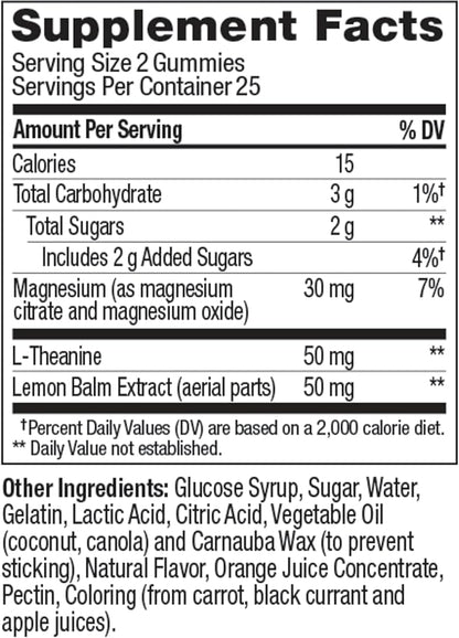 OLLY Kids Chillax Gummy, For a Calm and Relaxed Mood*, Magnesium, L-Theanine, Lemon Balm Extract, Chewable Supplement, Sherbet Flavored, 25 Day Supply - 50 Count (Packaging May Vary)