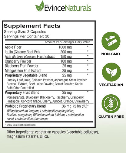 Probiotic and Prebiotic Supplement - 6 Strains of Intense Regenerative Probiotics for Men & Women 5 Billion CFU - Bowel, Inflammation, Immunity, & Digestive Support - Digestive Supplement, 90 Capsules