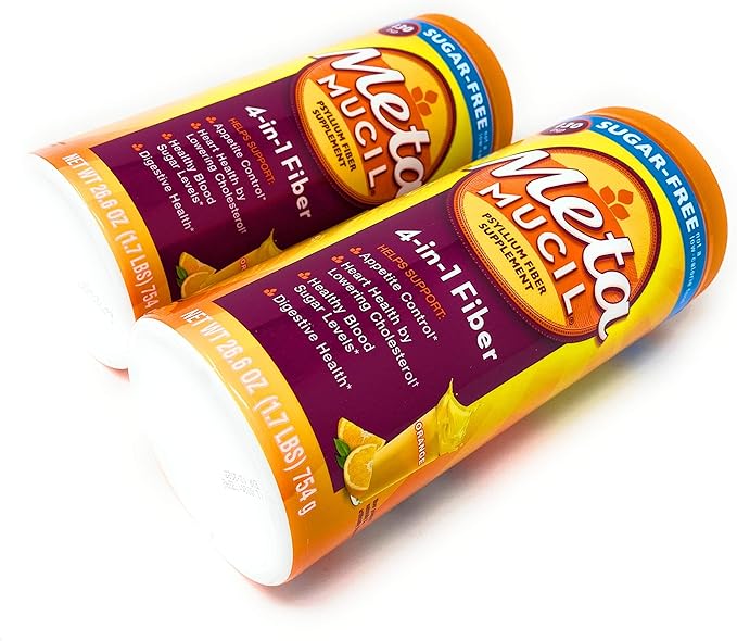 Metamucil Sugar Free Fiber Supplement, Orange Smooth 260 Servings