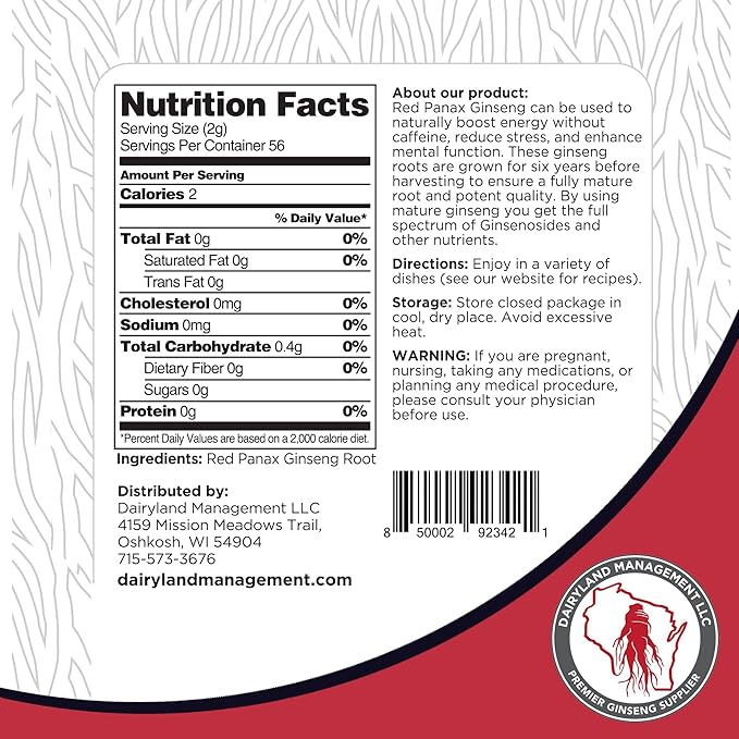 Red Panax Ginseng Slices - 4 oz Pack Korean Panax Ginseng Slices - Non-GMO, Gluten Free Red Ginseng Root Slices - Use This Herbal Supplement in Soup, Tea, Congee