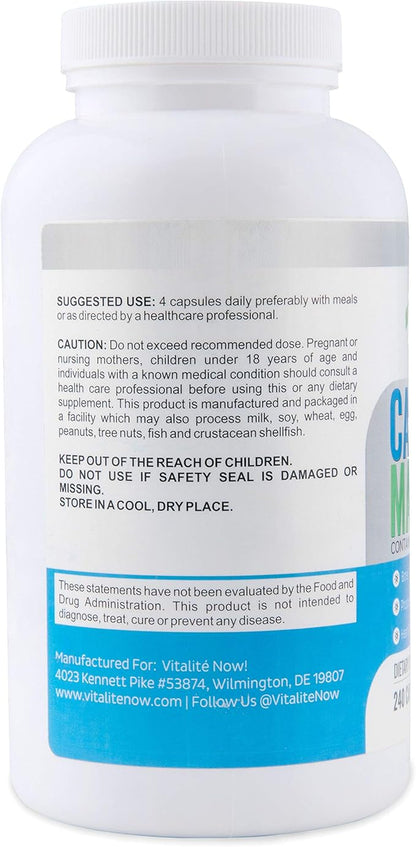 Best Calcium & Magnesium + Vitamin D3 400 IU - Highly Absorbable with Boron - 10 Forms of Calcium + Phosphorus for Bone Strength - All Natural - 240 Capsules - 2 Month Supply!