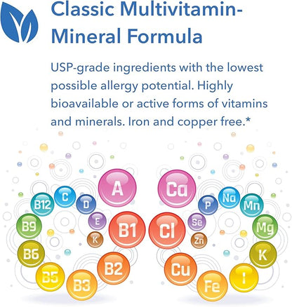 Allergy Research Group - Multi-Vi-Min Without Copper and Iron - Hypoallergenic - 150 Vegetarian Capsules