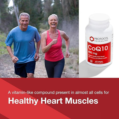 PROTOCOL FOR LIFE BALANCE CoQ10 400mg - with Vitamin E & Soy Lecithin - CoQ10 Supplement - Halal & Egg Free - 60 Softgels