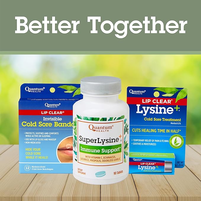 Quantum Health Super Lysine+ / Advanced Formula Lysine+ Immune Support with Vitamin C, Echinacea, Licorice, Propolis, Odorless Garlic (90 Tablets)