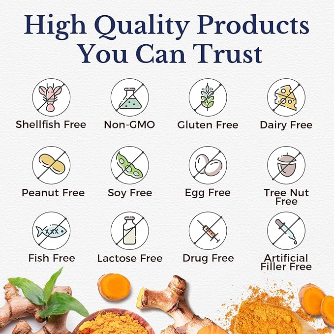 Vitalitown Glucosamine Chondroitin MSM, Turmeric, Collagen, Hyaluronic Acid, Boswellia, Quercetin, 11-in-1 Formula, Glucosamine Sulfate 1500 mg, No Shellfish, Flexibility & Comfort, 90 Caps