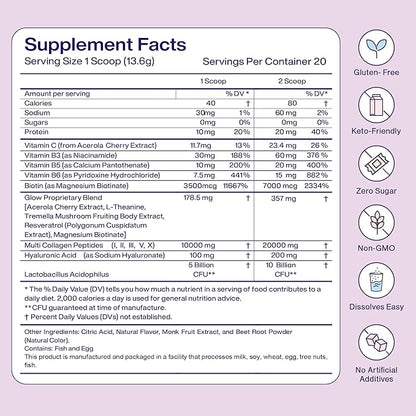 Fuel Beauty Blend Premium Multi Collagen Protein Powder – 11-in-1 Collagen Formula for Women with Resveratrol Extract, Hyaluronic Acid, Biotin Beauty Supplements Hair, Skin & Nails – French Vanila