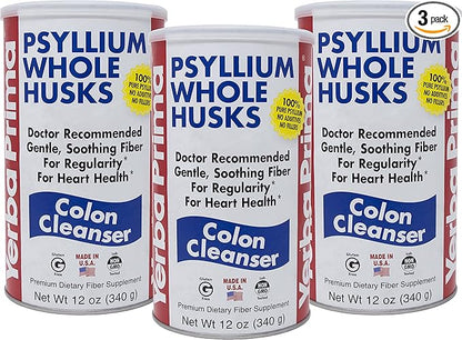 Yerba Prima Psyllium Whole Husks Colon Cleanser, 12 Ounce (Pack Of 3)