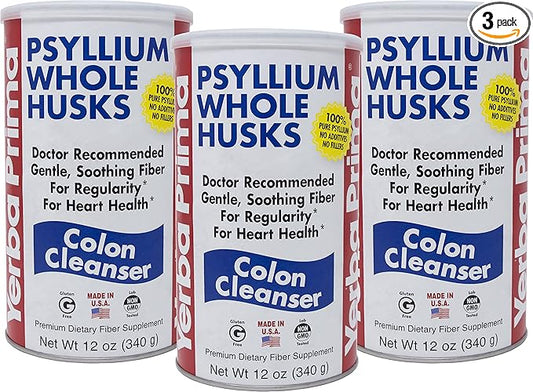 Yerba Prima Psyllium Whole Husks Colon Cleanser, 12 Ounce (Pack Of 3)