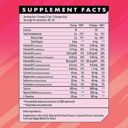 Advanced Energy - Energy Boosting Formula with Electrolytes for Hydration - L-Theanine to Combat Jitters - Sugar Free & Keto Friendly with No Artificial Colors - (40 Servings) (Dream Team Punch)