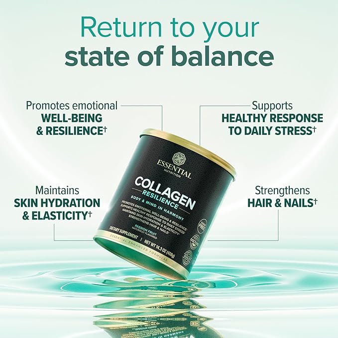 Collagen Resilience - Hydrolyzed Collagen Peptides Powder with Hyaluronic Acid, Silicon, Amino-Acids & Passion Flower Extract - Passion Fruit - 14.3 oz (30 Servings)