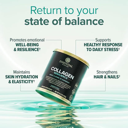 Collagen Resilience - Hydrolyzed Collagen Peptides Powder with Hyaluronic Acid, Silicon, Amino-Acids & Passion Flower Extract - Passion Fruit - 14.3 oz (30 Servings)