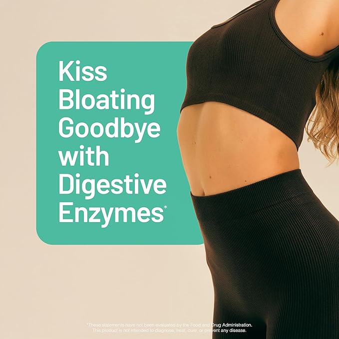 NatureWise Digestive Enzymes - Multi Enzymes with Probiotics + Prebiotics - Post Mealtime Comfort & Bloating Support + Aids Digestion and Gut Health - Soy-Free, Non-GMO - 60 Capsules[1-Month Supply]