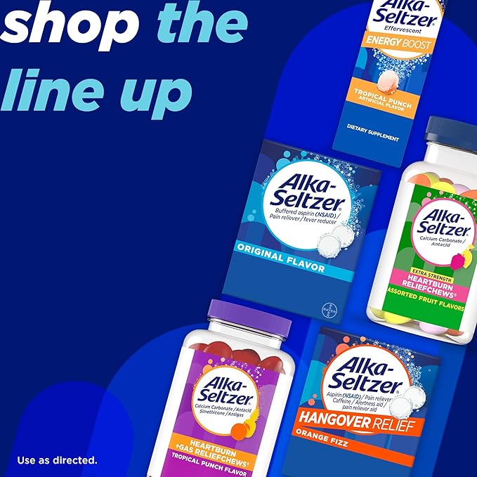 Alka-Seltzer Effervescent Tablets Original Flavor, Fast Multi-Symptom Relief from Headache and Body Ache, Dissolvable Effervescent Fizzy Tablets, Pain Relief Dispenser Pack, 116 Ct