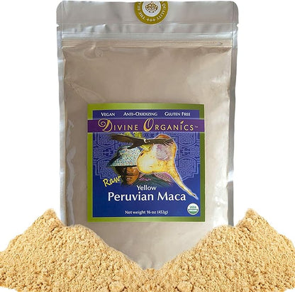 16oz Maca Powder - Certified Organic - Raw, Vegan, Anti-Oxidizing, Gluten Free - Yellow Peruvian Maca Root