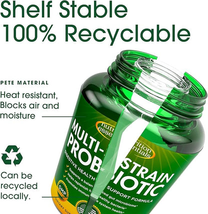 Multi Strain Probiotic for Men and Women with 60 Billion CFU - Probiotics Digestive Health to Support Gut Health, Prebiotics & Probiotic for Men's Digestive and Immune Health, 30 Probiotics Capsules