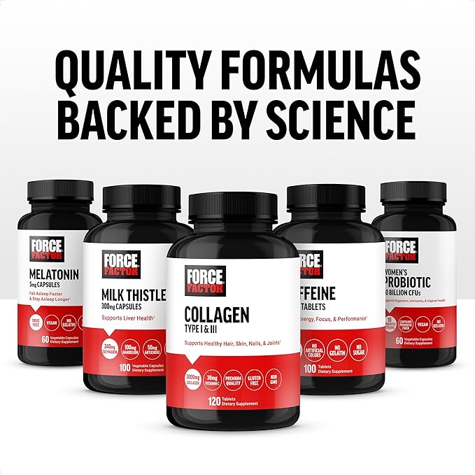 FORCE FACTOR Vitamin B Complex to Support Energy, Vitality, and Heart Health, Includes Vitamin B1, Vitamin B2, Vitamin B3, Vitamin B6, Vitamin B12, and More, Vegan, Non-GMO, 60 Vegetable Capsules