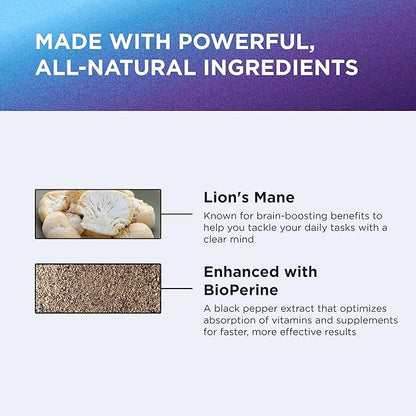 DR. EMIL NUTRITION 2100mg Organic Lions Mane Supplement Capsules - Focus, Mental Clarity & Cognition - Nootropic Lion's Mane Mushroom Supplement with Organic Lions Mane