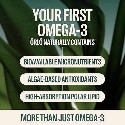 Orlo DHA - Vegan DHA Omega 3 Supplement - Triple Strength Omega3s - Plant Based DHA & EPA Fatty Acids Algae Omega-3 Oil - Krill or Fish Oil Alternative (120 Mini Softgels)