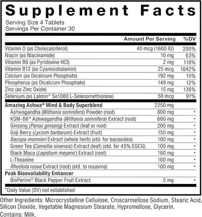 FORCE FACTOR Amazing Ashwa for Stress Relief 2-Pack, Memory, Focus, Immune Health, and Metabolism, Ashwaganda Supplement with KSM-66 Ashwagandha for Stress, 240 Tablets, White Packaging