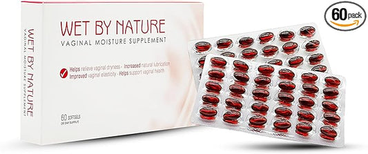 Wet by Nature | 60 Pills | Natural Feminine Hydration for Menopause Support & Lasting Comfort | Estrogen-Free Daily Oral Supplement to Help Relieve Vaginal Dryness, Burning & Itching