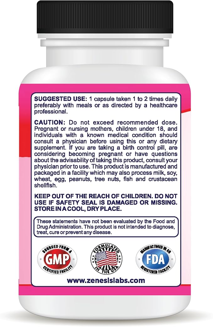 Zenesis Labs Kidney Cleanse Detox Flush & Repair Urinary Tract Support, Natural Cranberry Extract Herbal Supplement Blend (120 Capsules/Bottle) 60 Day Supply