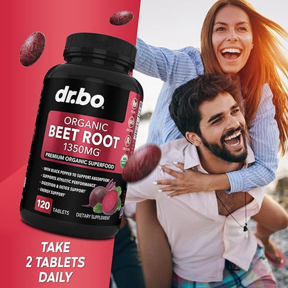Organic Beet Root Capsules Supplements - 1350mg Beetroot Powder Extract Pills, Organic Beet Root Powder Supplement, Super Nitric Oxide Beets High Circulation Total Vitamins Support - 120 Beets Tablets