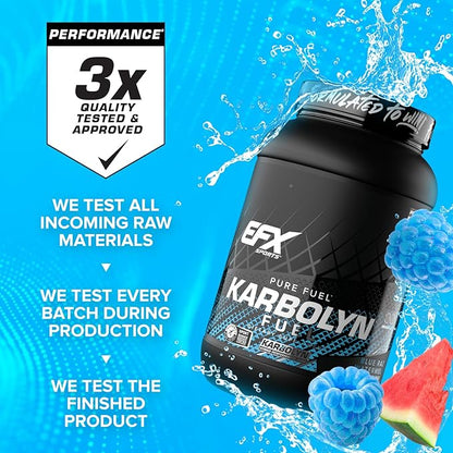 EFX Sports Karbolyn Fuel | Fast-Absorbing Carbohydrate Powder | Carb Load, Sustained Energy, Quick Recovery | Stimulant Free | 36 Servings (Blue Razz Watermelon)