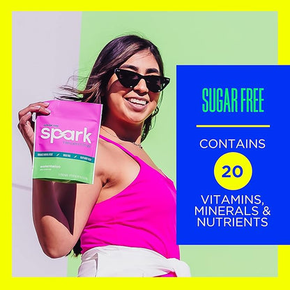 AdvoCare Spark Vitamin & Amino Acid Supplement - Focus & Energy Drink Powder Mix with Vitamin A, B-6, C & E - Also Includes L-Carnitine & L-Tyrosine - Water Melon, 14 Stick Packs
