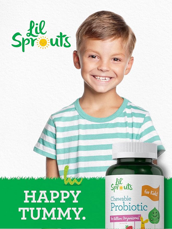 Carlyle Probiotics for Kids Chewable | 200 Count | 6 Billion CFUs | Raspberry Flavor | Non-GMO & Gluten Free Supplement | by Lil' Sprouts