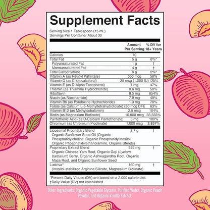 Women's Multivitamin + Lustriva Hair Growth Liposomal | Biotin 10000mcg | Clinically Tested for Thicker Hair, Wrinkles, Fine Lines, Skin Care | with Ashwagandha & Maca Root | Ages 18+ | 15.22 Fl Oz