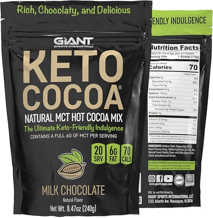Giant Sports Keto Cocoa and Collagen Peptide MCT Powder and Protein Bundle.