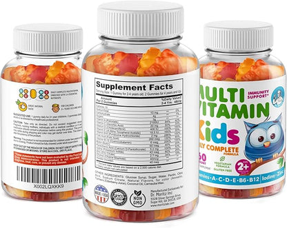 DR. MORITZ Elderberry Gummies for Kids with Zinc and Vitamin C (2 Pack) and Kids Multivitamin Gummies