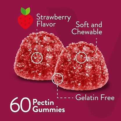 Viteey Vitamin B Complex for Adults with Vitamin C, B6, B12, Niacinamide, Folic Acid, Biotin, Calcium - Supports Energy & Metabolism - Vegan, Gluten Free, Gelatin Free - Chewable Strawberry Flavored