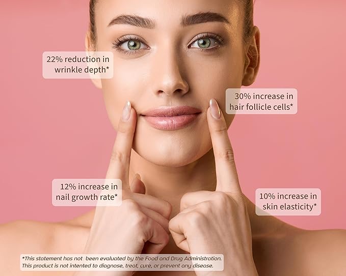 Marine Collagen Peptides - Dragon Fruit, Coconut Water, Pineapple - Vitamin C Hyaluronic Acid Copper Zinc Biotin Niacin D3 B-Complex - Hair Skin & Nails, 30 Servings