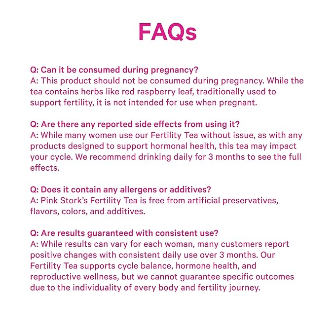 Pink Stork Organic Fertility Tea - Supports Conception for Her & Hormone Balance with Chaste Tree Berry (Vitex), Mint, and Red Raspberry Leaf - Hot or Iced - Caffeine Free - Sweet Mint, 15 Sachets