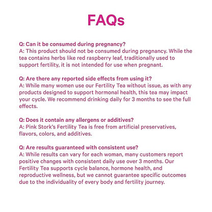 Pink Stork Organic Fertility Tea - Supports Conception for Her & Hormone Balance with Chaste Tree Berry (Vitex), Mint, and Red Raspberry Leaf - Hot or Iced - Caffeine Free - Sweet Mint, 15 Sachets