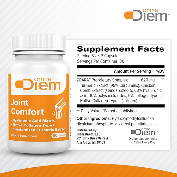 OmneDiem Joint Comfort with ZOARA, 60 Capsules – Dietary Supplement for Comprehensive Joint Care & Comfort