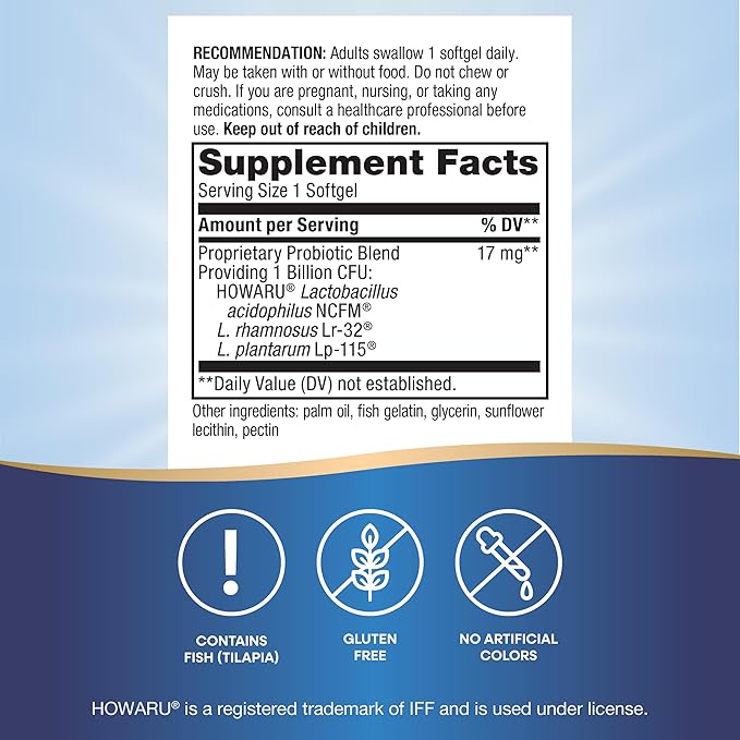 Nature's Way Women's Probiotic Pearls, Supports Women's and Digestive Health*, Protects Against Occasional Constipation & Bloating*, 1 Billion Live Cultures, 90 Softgels (Packaging May Vary)