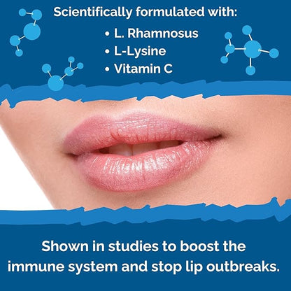 Lysine Cold Sore Treatment for Lips – with Lactobacillus Rhamnosus, Acidophilus and Vitamin C – Cold Sore Supplement for Lip & Skin Health, Immune Support & Prevention – 360 Capsules