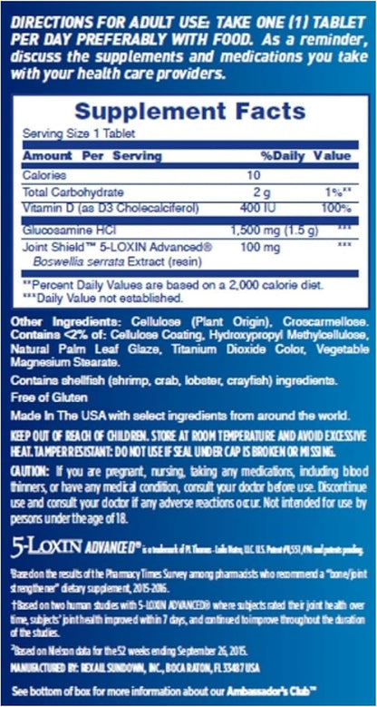 Osteo Bi-Flex Glucosamine w/Vitamin D, One Per Day, Joint Health with Bone & Immune Support, 30 Coated Tablets (Pack of 2)