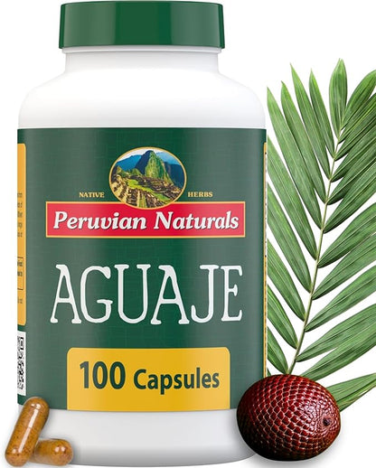 Aguaje Capsules for Women 100 Pills - Natural Curves for Female Health Supplement, Powerful Hormone Balance, Buriti Fruit, Non-GMO, Vegan - Peruvian Naturals