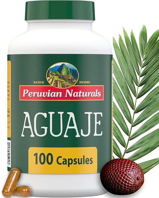 Aguaje Capsules for Women 100 Pills - Natural Curves for Female Health Supplement, Powerful Hormone Balance, Buriti Fruit, Non-GMO, Vegan - Peruvian Naturals