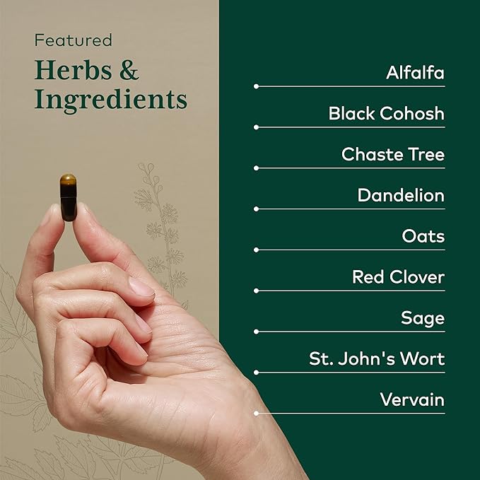 Gaia Herbs PRO Female Support Formula - Supports Healthy PMS & Menopause Fluctuations with Alfalfa Leaf Black Cohosh Root Extract Dandelion Root & More* - Vegan - 60 Liquid Phyto-Caps (60 Servings)
