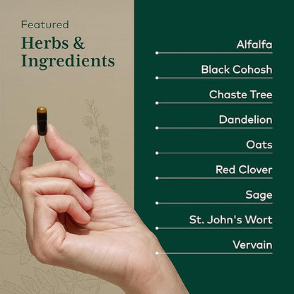 Gaia Herbs PRO Female Support Formula - Supports Healthy PMS & Menopause Fluctuations with Alfalfa Leaf Black Cohosh Root Extract Dandelion Root & More* - Vegan - 60 Liquid Phyto-Caps (60 Servings)