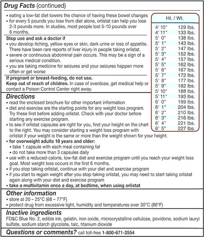 alli Weight Loss Diet Pills, Orlistat 60 mg Capsules, Non Prescription Weight Loss Aid, 120 Count Refill Pack